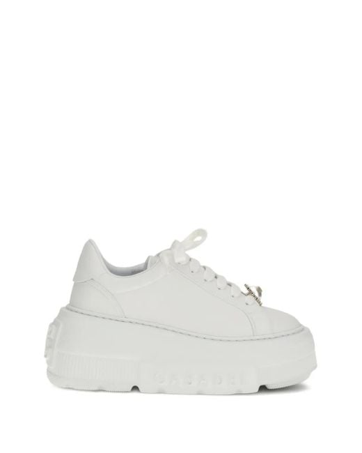 Casadei White Jewel Platform Nexus Trainers