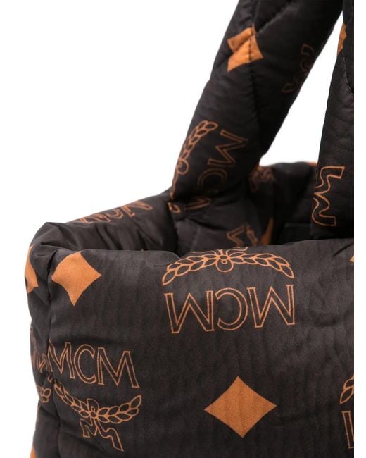 MCM Black München Monogram Tote Bag