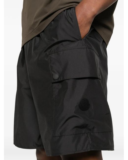 Bermudas Cargo Con Logo Moncler de hombre de color Black