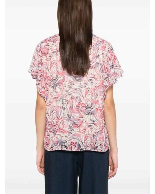 Boss Pink Abstract-Print Blouse