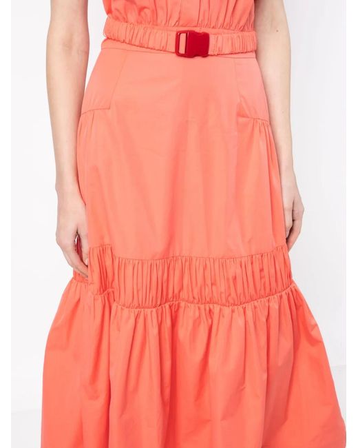 Silvia Tcherassi Pink Kareli Belted-Waist Shirt Dress