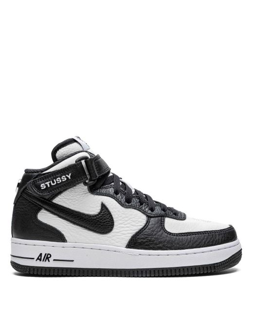 Nike X Stussy Air Force 1 Mid Sneakers in White for Men | Lyst