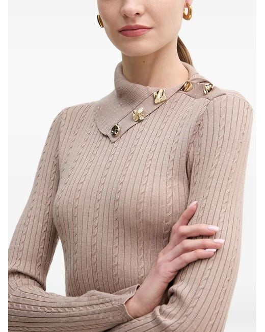 Guess Natural Button-Embellished Sweater