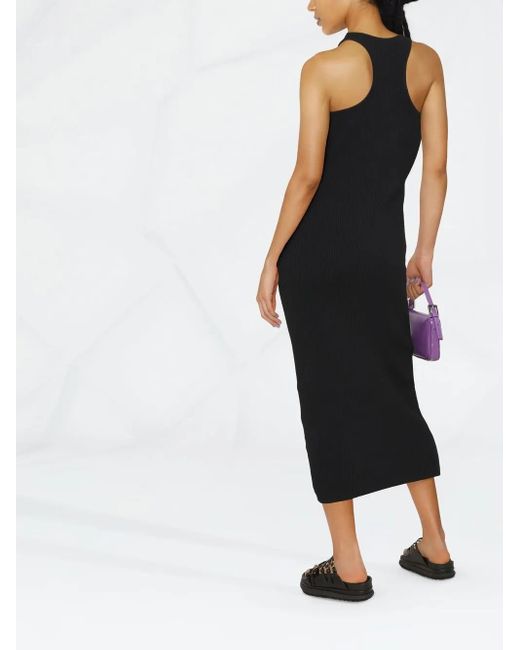 Rag & Bone Black Ribbed-Knit Sleeveless Midi Dress