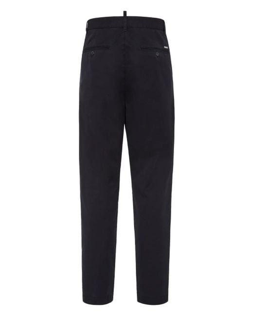 DSquared² Blue One Pleat Cotton Pants for men