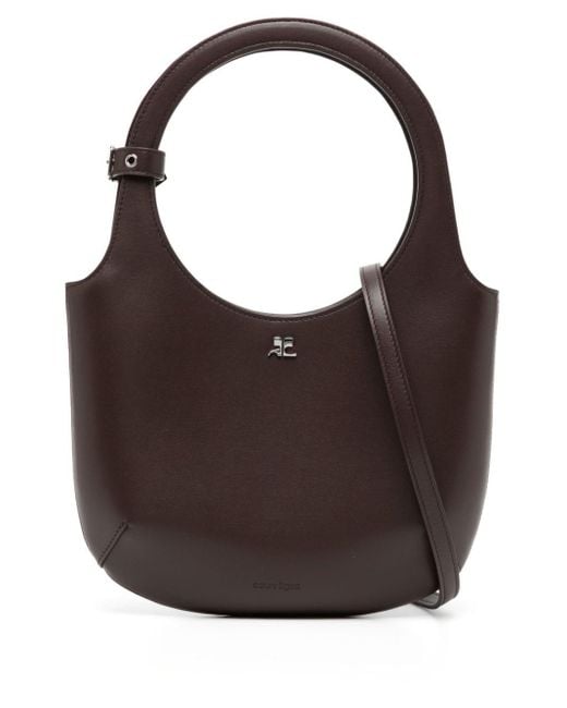 Courreges Brown Holy Leather Tote Bag