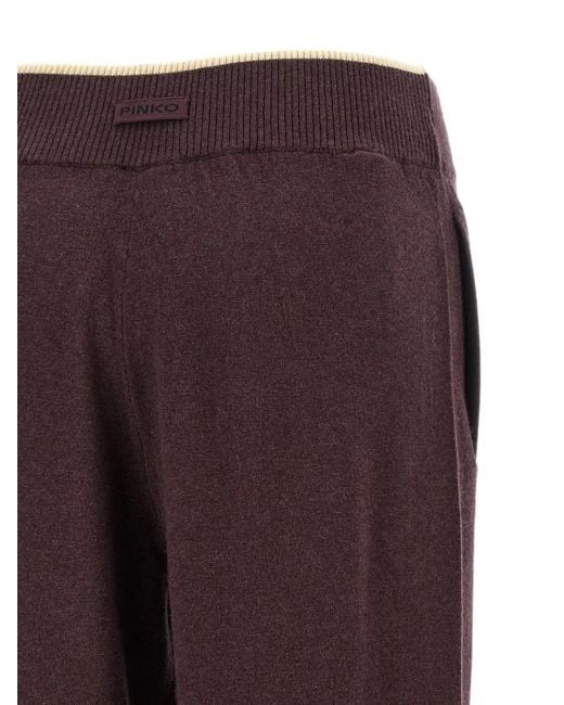 Pinko Purple Logo-Patch Trousers