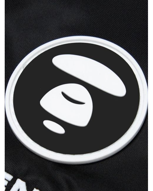 Aape By A Bathing Ape Black Moonface Patch Bomber Jacket for men