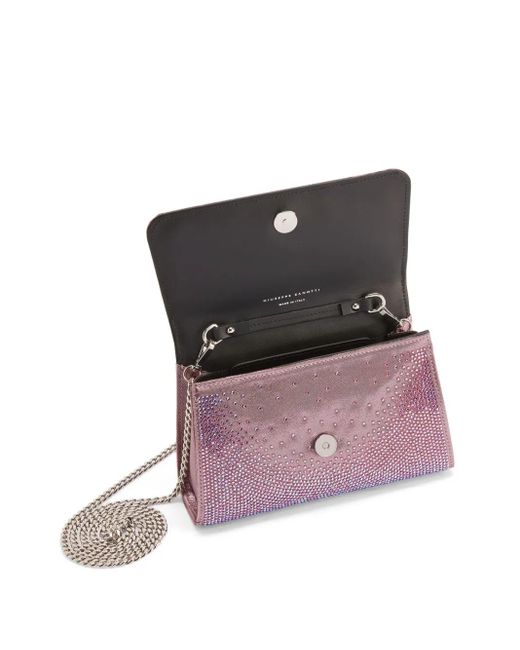 Giuseppe Zanotti Purple Mini Idha Rhinestone-Embellished Bag