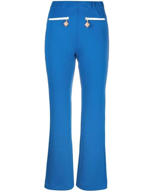 Casablanca Blue Logo-Charm Flared Trousers