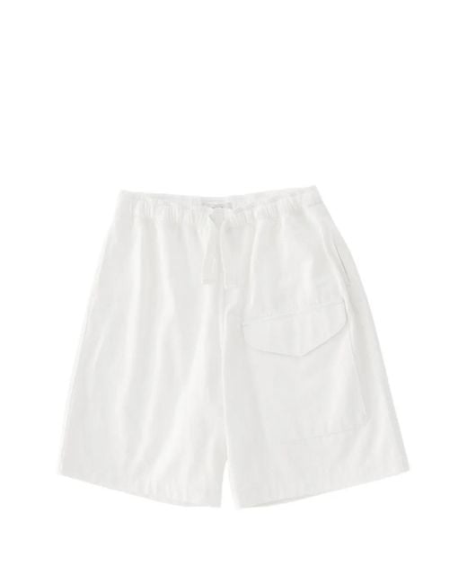 Studio Nicholson White Ikaria Flap-Pocket Drawstring Shorts for men