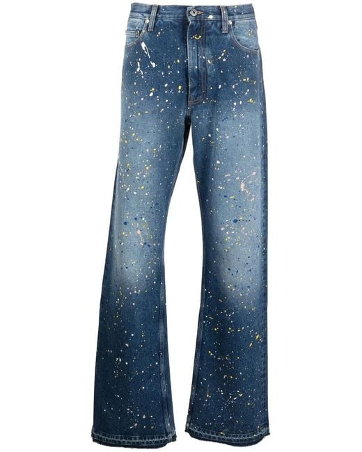 Off-White c/o Virgil Abloh Blue Wide-leg Cotton Denim Jeans for men