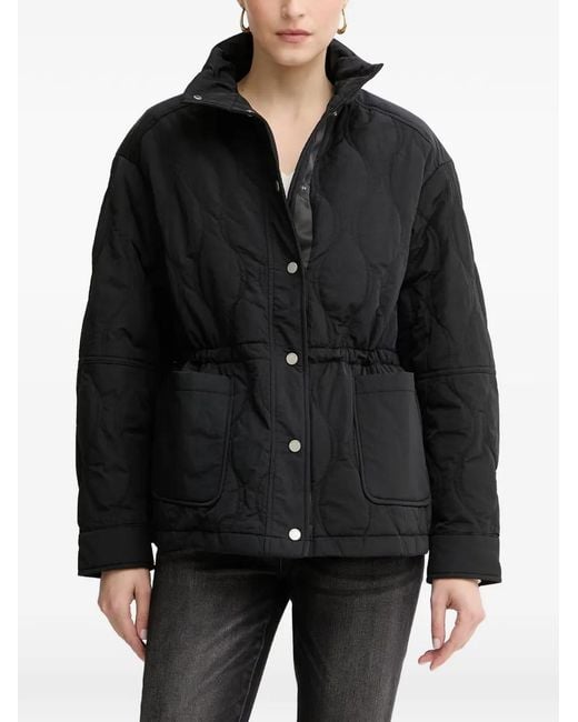 Guess Black Quilted Drawstring Jacket