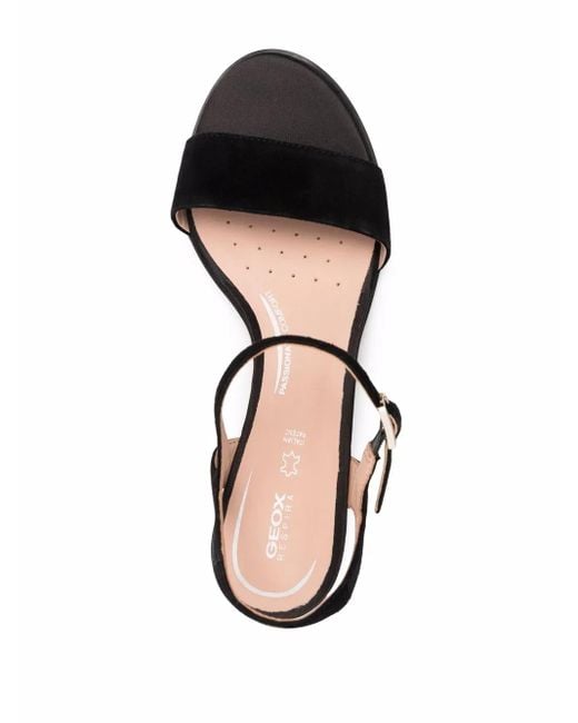 Geox Black Aurely 50 Suede Sandals