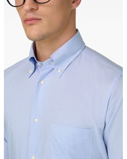 Boggi Blue Boston Collar Checked Shirt for men