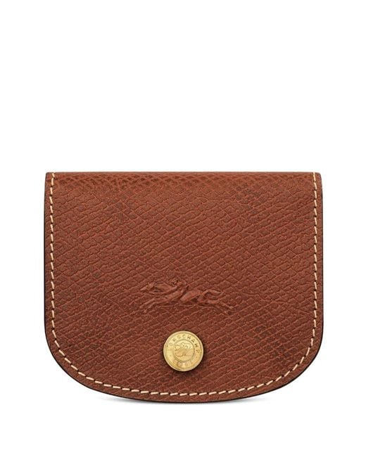 Longchamp Brown Épure Embossed Leather Cardholder