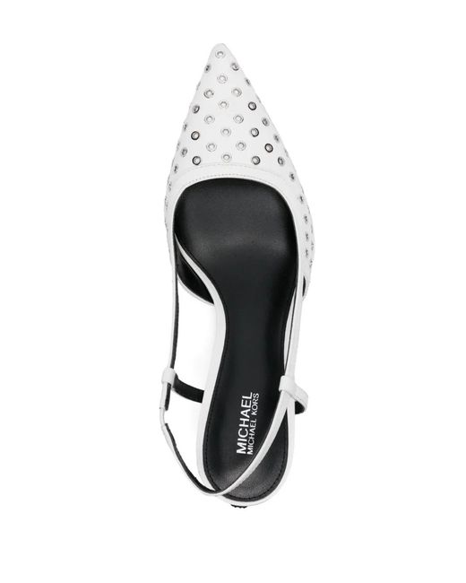 MICHAEL Michael Kors White Alora Leather Slingback Pumps