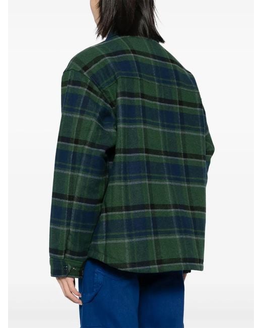 Aape By A Bathing Ape Green Logo-Patch Check-Pattern Jacket for men