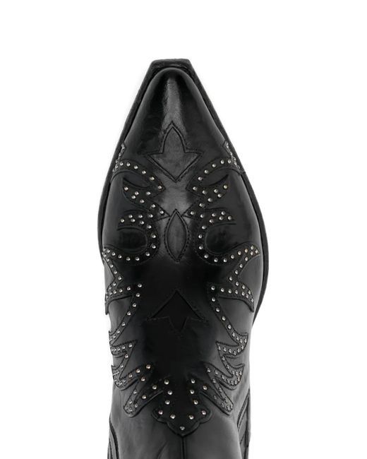 Sartore Black Studded Ankle Boots