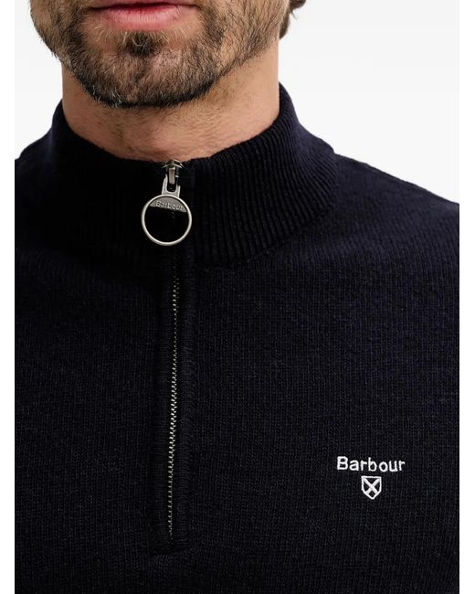 Barbour Blue Kepwick Striped Half-Zip Sweater for men