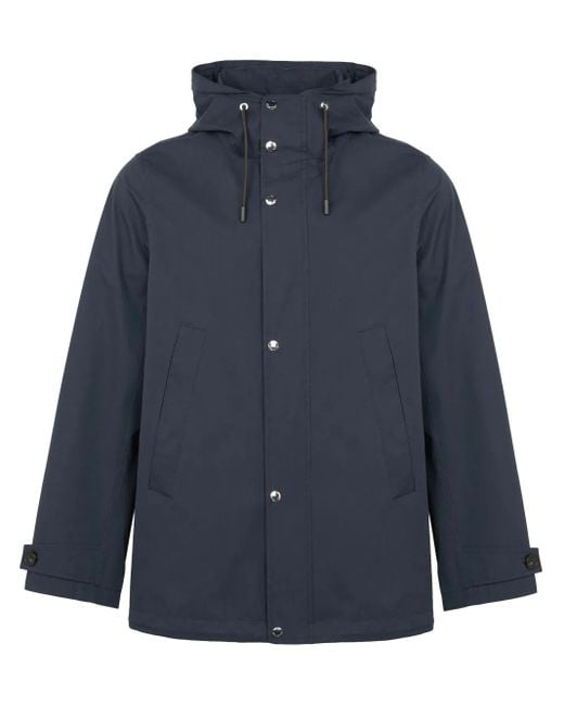 Yves Salomon Blue Waterproof Parka Coat for men