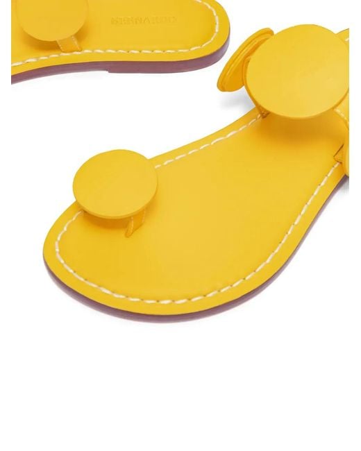 Bernardo Metallic New Moon Round-Toe Post Sandals