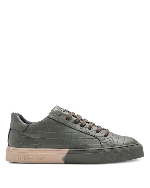 HIDE & JACK Gray Sneakers Mit Kroko-Prägung