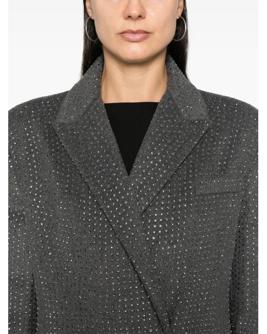 GIUSEPPE DI MORABITO Gray Rhinestone-Embellished Coat
