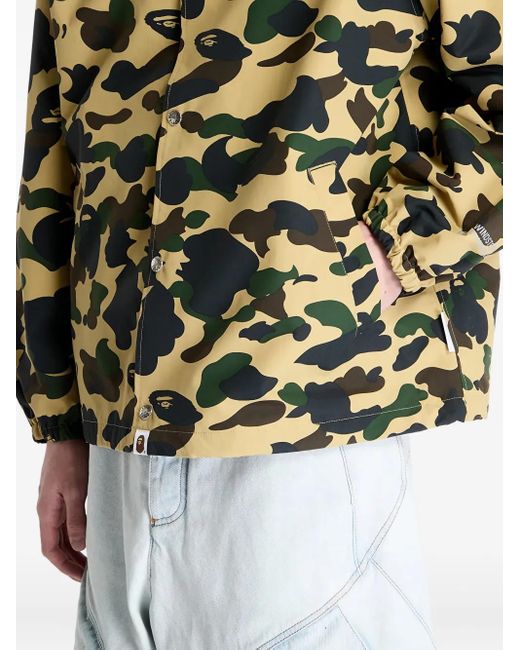 A Bathing Ape Yellow Logo-Print Camouflage-Pattern Jacket for men
