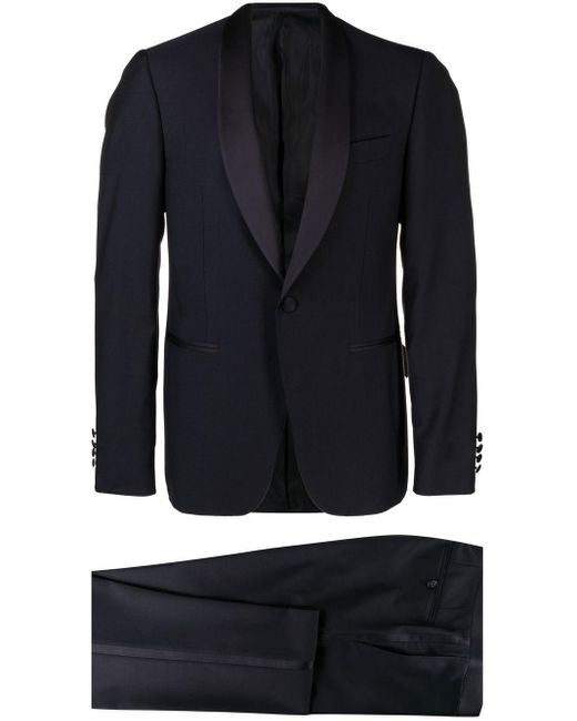 Canali Shawllapel Wool Dinner Suit in Blue for Men Lyst