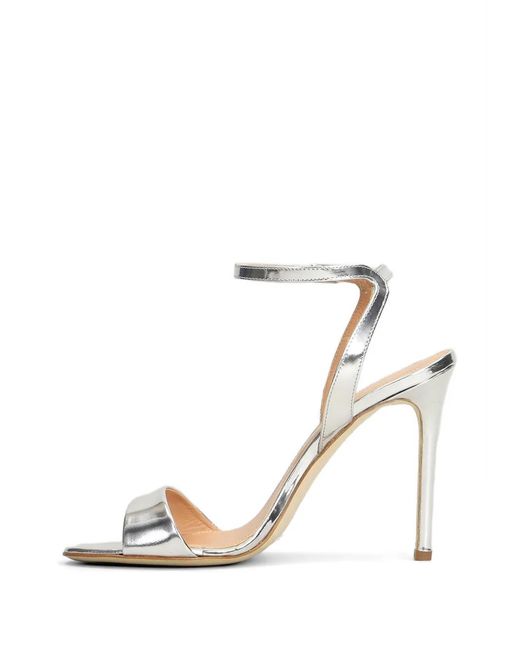 The Seller White Metallic Ankle-Strap Sandals
