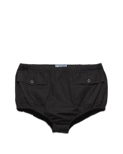 Prada Black Poplin Shorts