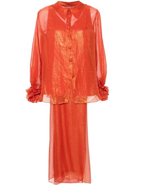 Baruni Red Blouse Et Pantalon Ashtar