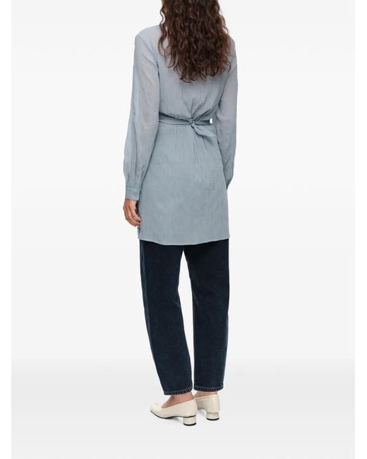 Bimba Y Lola Blue Light Pleated Shirt