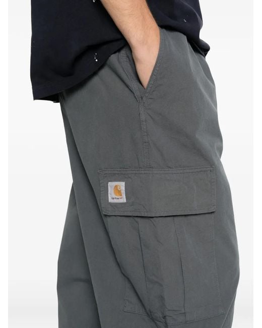 Carhartt Gray Mandler Logo-Patch Cargo Pants for men