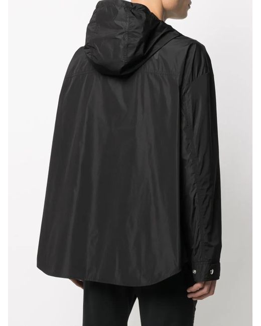 Balmain Black Hooded Nylon Jacket for men