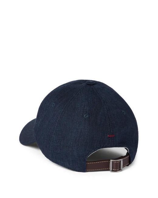 Brunello Cucinelli Blue Logo Baseball Cap for men