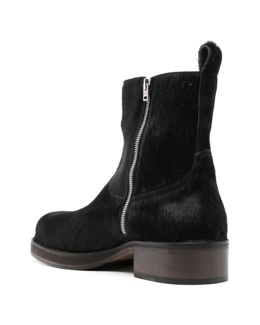 Acne Black 40Mm Fur Ankle Boots for men