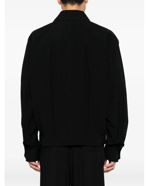 Issey Miyake Black Button-Fastening Flap-Pocket Overshirt for men