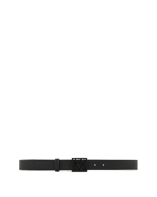 ARMANI EXCHANGE White Logo-Buckle Belt