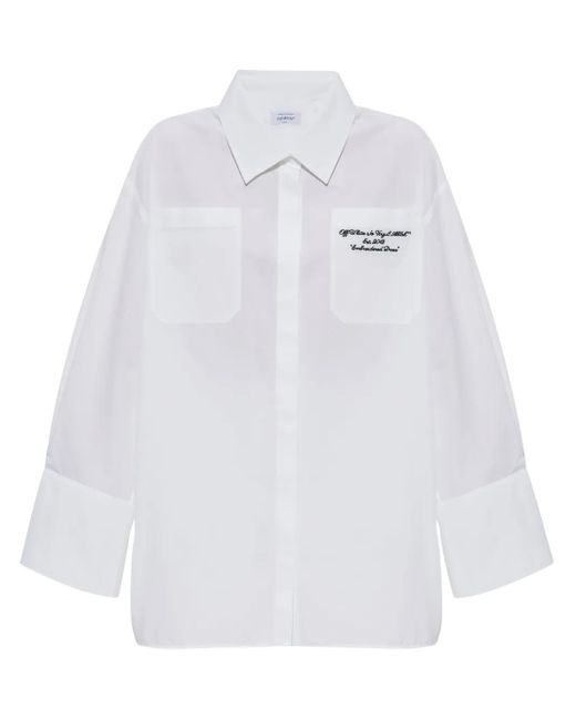 Chemisier Con Ricamo di Off-White c/o Virgil Abloh in White