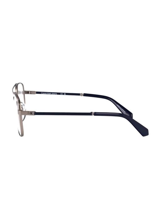 Calvin Klein Gray Rectangle-Frames Glasses for men