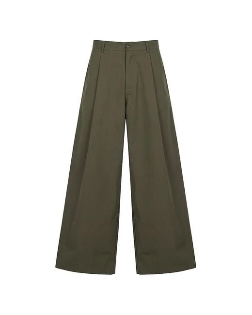 Societe Anonyme Green Pantalon Ample Huko À Design Plissé
