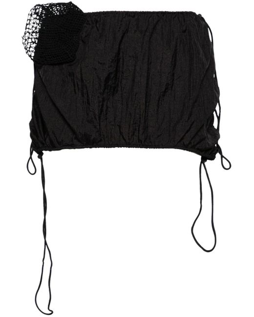 Isa Boulder Black Chute Drawstring Miniskirt