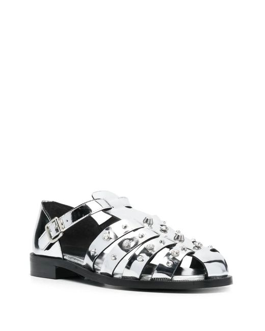 Sandro White Olyma Studded Sandals