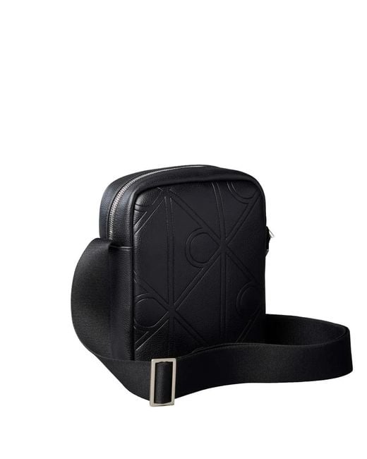 Calvin Klein Black Logo-Embossed Shoulder Bag for men