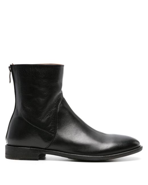 Alberto Fasciani Black Homer Leather Ankle Boots for men