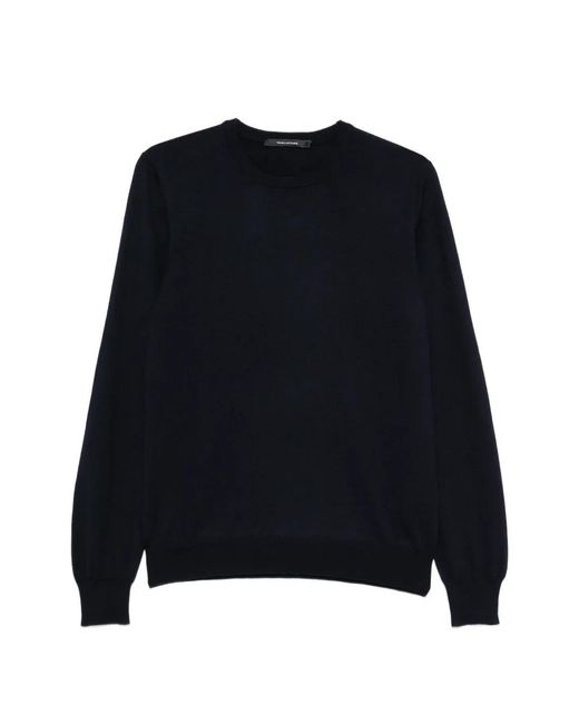 Tagliatore Black Crew-Neck Long-Sleeve Sweater for men