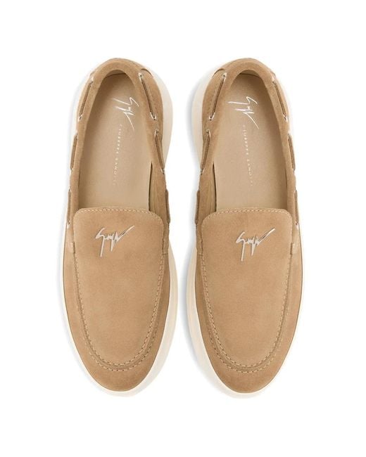 Giuseppe Zanotti White Mocassins Conley String À Détail Signature for men