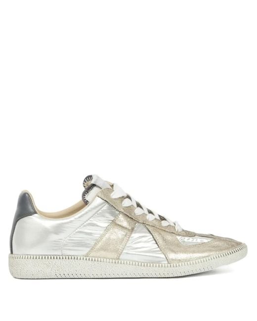 Maison Margiela White Low-Top Sneakers With Distressed Panels for men